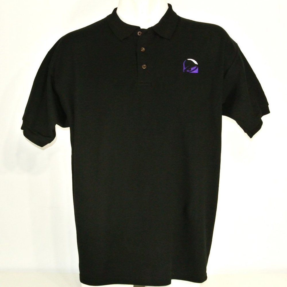 TACO BELL Black Polo Shirt Employee Uniform NEW Size L Large